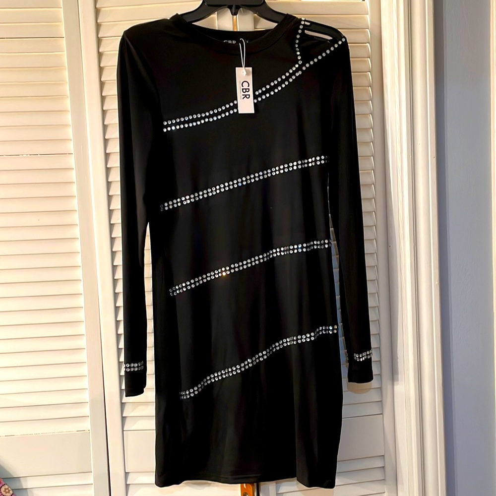 Black dress with rhinestones